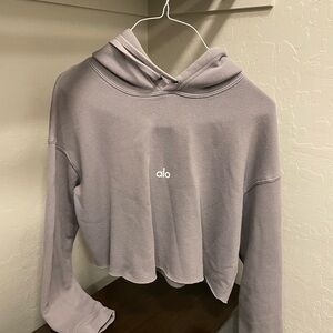 ALO Yoga Women's Mauve Cropped Hoodie